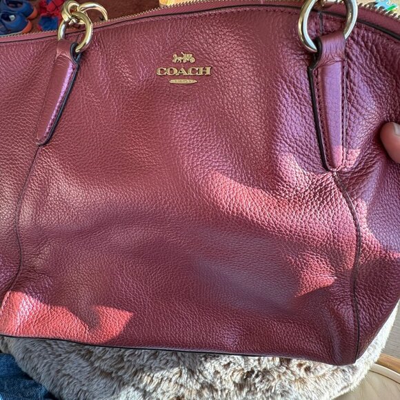 EUC COACH Mini Kelsey Pebble Leather Satchel Crossbody Shoulder Bag Rose $250 - Picture 5 of 9